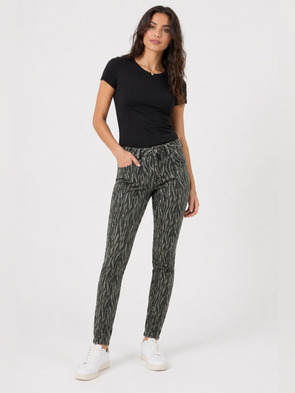 Garcia Celia Superslim High Waist Jeans Zebra Print W28 L30 NWT